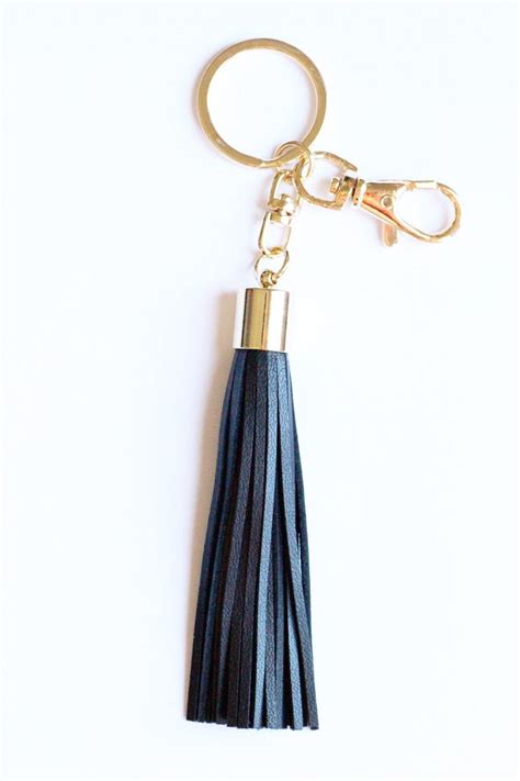 Black Leather Bag Charm And Keychain 